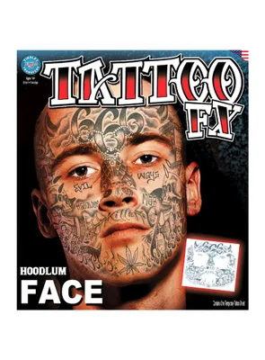 Produktbild von Hoodlum Gesicht-Klebetattoo - Karneval Schminke Fasching
