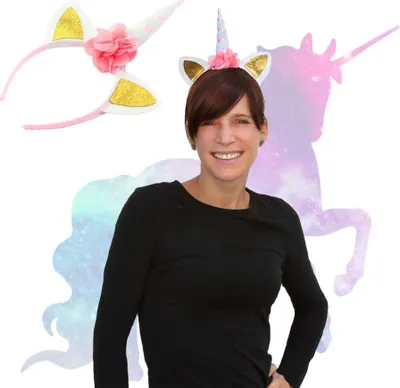 Produktbild von Oblique Unique Haarreifen Einhorn Haarreif Unicorn Fasching Karneval JGA weiß