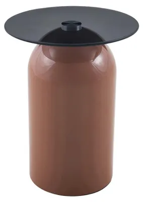 Zdjęcie produktu dla HOMLA Stolik pomocniczy MESITA mocha ze szklanym blatem 39x52 cm