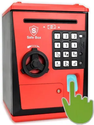 Immagine prodotto di Cassaforte sicura per bambini con sistema di sicurezza a impronta digitale - Cassetta di sicurezza per bambini dai 6 ai 14 anni