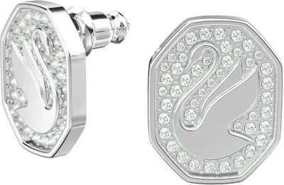 Produktbild von Swarovski Damen Ohrstecker Swan Weiß Rhodiniert 5621097