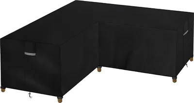 Immagine prodotto di Dokon copertura per mobili da giardino a forma di L 600D Oxford tessuto resistente all'inverno antivento resistente ai raggi UV 215x215x85cm
