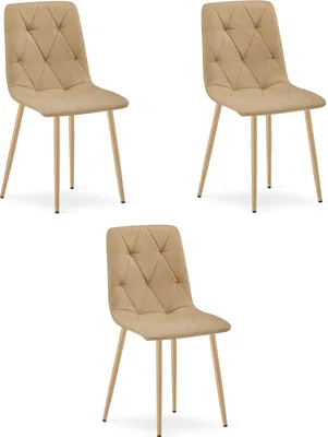 Zdjęcie produktu dla Krzesło LIBRA - brąz materiał / nogi kolor drewna x 3