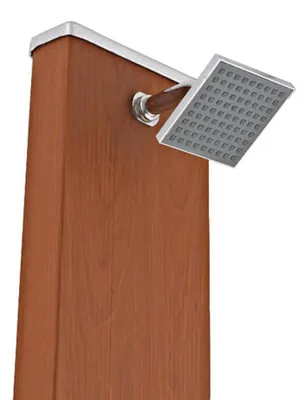 Image de Douche solaire aluminium aspect bois ronde 32 litres