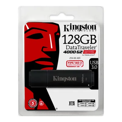 Produktbild von Kingston DataTraveler 4000 G2 Management Ready - USB-Flash-Laufwerk - verschlüsselt - 128 GB - USB 3.0 - FIPS 140-2 Level 3 - TAA-konform