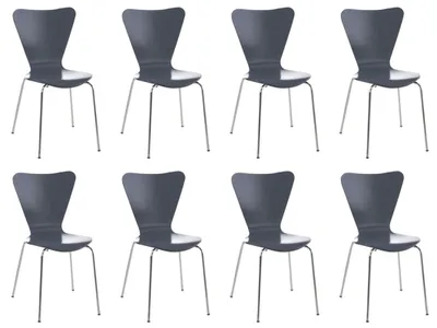 Produktbild von CLP 8er Set Besucherstuhl Calisto stapelbar grau