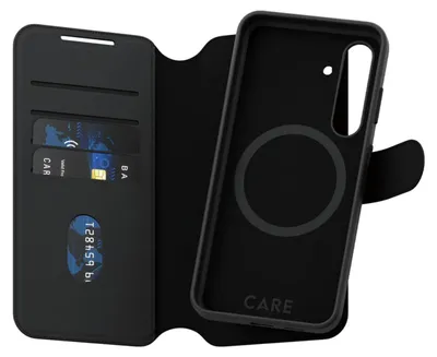 Zdjęcie produktu dla PanzerGlass CARE™ by ® Tango 2-in-1 Wallet Case w. Qi Compatible Samsung Galaxy S24, Pokrowiec, Samsung, Samsung - Galaxy S24, Czarny