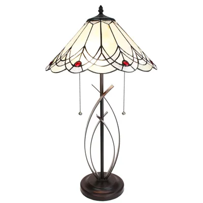 Produktbild von Clayre & Eef Tiffany Tischlampe Ø 39x69 cm Beige Glas