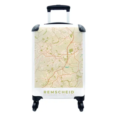 Produktbild von MuchoWow® Koffer Handgepäck Trolley Rollkoffer Kleine Reisekoffer mit 4 Rollen - Stadtplan - Remscheid - vintage - Karte - Cabin Size < 55x40x23 cm & 55x40x20 cm - Fotokoffer - Kabinenkoffer - Boardgepäck - Reise-Box - Reisekoffer - Reisegepäck - Koffer mit Bild - Trolley für Kinder