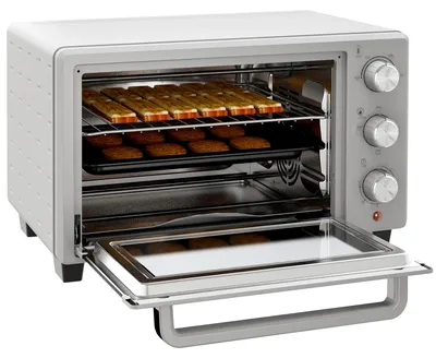 Productafbeelding van HOMCOM Mini-oven 21L, pizzoven, mini-oven met bakplaat, grillrooster en kruimelbak