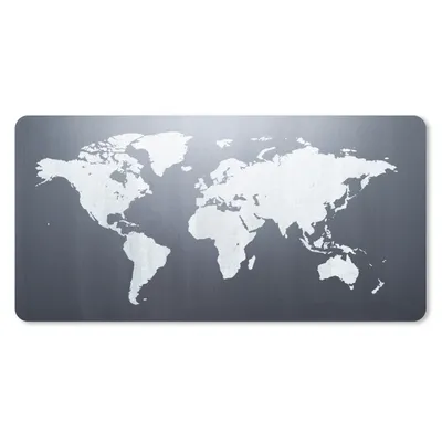 Produktbild von MuchoWow® Schreibtischunterlage Weltkarte - Einfach - Schwarz - Weiß 80x40 cm - XXL Mauspad - Gaming Mauspad