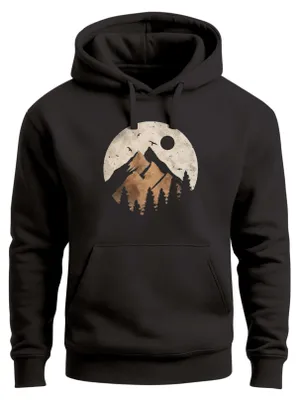 Produktbild von Hoodie Herren Print Aufdruck Motiv Outdoor Mountain Kapuzen-Pullover Männer Fashion Streetstyle Neverless®