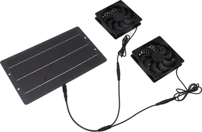 Obrázek produktu pro 10W sada solárních panelů Ventilátor odolný proti povětrnostním vlivům Solární ventilátor s dvojitým výfukem pro kuřata Skleníky Přístřešky