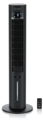 Produktbild von Brandson Luftkühler mit Wasserkühlung, Turmventilator, 60W, 3L Wassertank, Verdunstungskühler, mobile Klimaanlage, 3 Modi, 60° Oszillation, 3 Geschwindigkeiten, Timer 1-12h, Autostopp, Fernbedienung, 2 Kühlakkus
