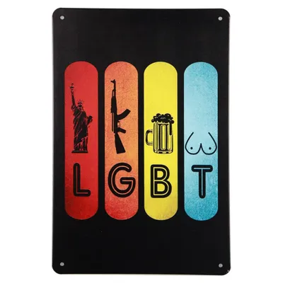 Produktbild von L G B T Blechschild - Metallschild - Vintage blechschild - Metall poster - Retro blechschild.