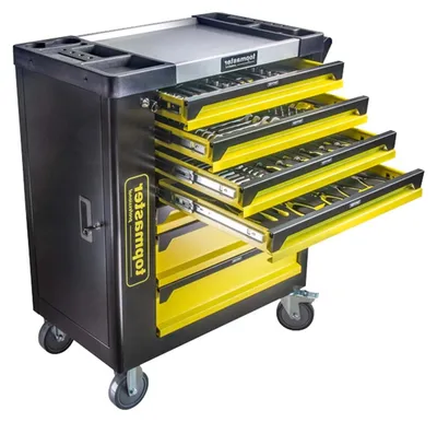 Immagine prodotto di Carrello completo di attrezzi, set 182 pezzi con 7 cassetti 4 scomparti e ruote da officina