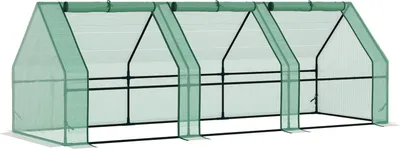 Produktbild von Gewächshaus Treibhaus Tomatenhaus Frühbeet, Grün, 270X90X90Cm, Für Garten & Balkon