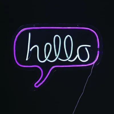 Immagine prodotto di ACA Illuminazione da parete al neon HELLO LED con cavo di alimentazione USB da 2 m, rosa+bianco, IP20, 62x2x46 cm, X1335014722
