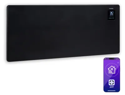 Image de Klarstein Radiateur Electrique Smart à Faible Consommation d'Energie, 2500W Chauffage Electrique d'Intérieur avec Thermostat, Chauffage d'Appoint Portable avec Roulettes, Radiateurs Mural Silencieux