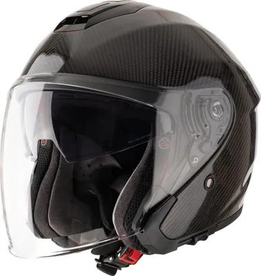Produktbild von VINZ Bayburt Carbon Jethelm mit Doppelvisier | Leicht & Stark ECE 22.06  | Roller Helm mit Sonnenblende | Motorradhelm mit Visier | In Gr. XS - XXL - Schwarz | XL (61 - 62 cm)