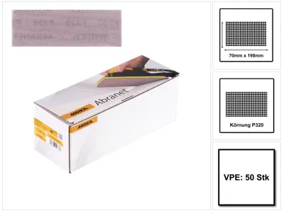 Produktbild von Mirka ABRANET 70x198mm Grip P320, 50/Pack ( 5415005032 )