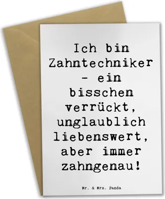Produktbild von Mr. & Mrs. Panda valentinstagskarte Spruch Zahntechniker Spaß - Weiß - Geschenk, Berufsalltag, handgefertigte Geschenke, Zahntechnik, Beruf, einladungskarten, Zahnersatz
