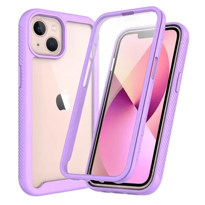 Obrázek produktu pro Pouzdro pro iPhone 13 nárazník s vestavěnou ochranou displeje 360° celotělové ochranné pouzdro Fialová