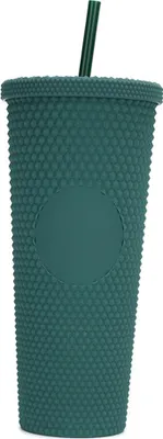 Produktbild von 710 ml/24 Unzen Wasserbecher mit grossem Fassungsvermoegen, voll besetzter, matter Becher, wiederverwendbarer Plastikbecher mit weit oeffnendem, auslaufsicherem Strohhalm