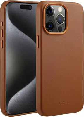 Zdjęcie produktu dla Accezz MagSafe Leather Backcover voor de Apple iPhone 15 Pro Max - Sienna Brown