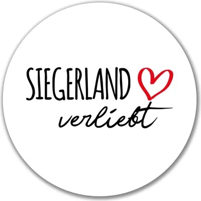 Produktbild von Huuraa Aufkleber Siegerland verliebt 10cm rund Sticker Geschenkidee