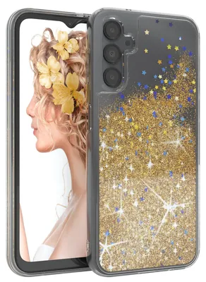 Produktbild von EAZY CASE - Glitzer Hülle kompatibel mit  Samsung Galaxy A14 5G Glitzer Schutzhülle, Soft Case, Backcover Transparent mit Motiv