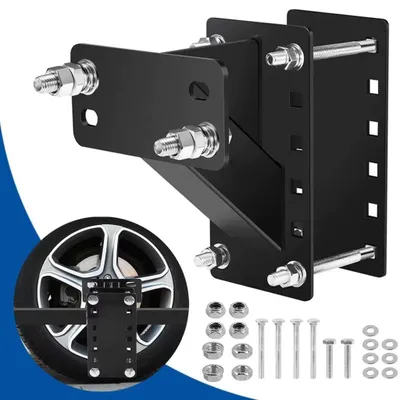 Image de Support de roue de secours pour remorques - Support de roue de secours pour remorques de bateaux - Capacité de charge : 82 kg - Structure soudée triangulaire - Espacement des trous : 10–15 cm - Montage sans perçage