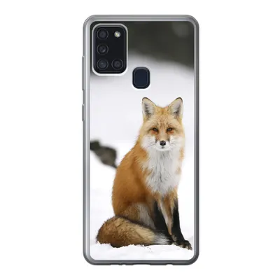 Produktbild von MuchoWow® Handyhülle Schutzhülle Hülle für Samsung Galaxy A21s Fuchs - Schnee - Winter Silikon Softcase Handy Hülle - Hartschale