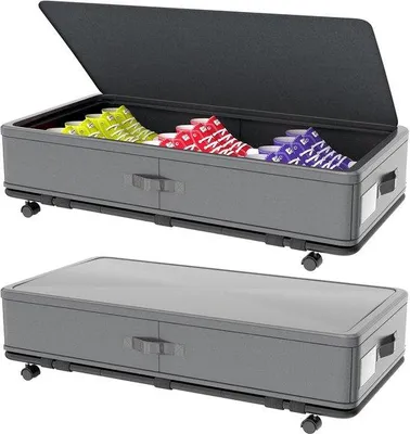Produktbild von Famanu Aufbewahrungsbox mit Rollen und Deckel - Grau