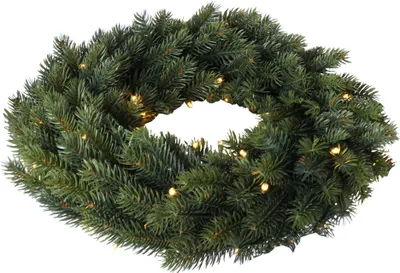 Produktbild von LED Weihnachtskranz Kunsttanne Ø 40 cm 49 LED Batteriebetrieb Timer Türkranz
