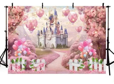 Immagine prodotto di Omgoods - Sfondo per festa delle principesse con fiori rosa