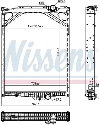 Obrázek produktu pro Chladič, chlazení motoru NISSENS 606367