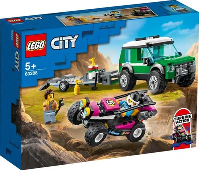 Produktbild von LEGO 60288 City Rennbuggy-Transporter, Spielzeug-Set mit Rennwagen und Autotransporter, LKW-Spielzeug ab 5 Jahre