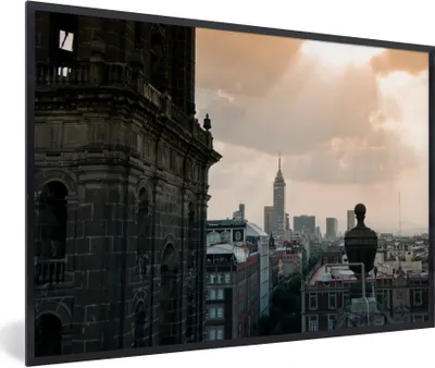 Produktbild von MuchoWow® Gerahmtes Poster Das historische Zentrum von Mexiko-Stadt 90x60 cm - Poster mit Schwarzem Bilderrahmen Wandposter Rahmen Foto Bilder - Fotorahmen - Foto-Plakat