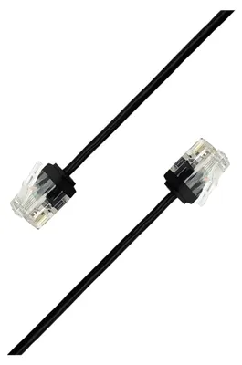 Obrázok produktu pre Elfcam - Cat 6 Slim sieťový kábel Ethernet RJ45 1,5 m (čierny) - 32AWG Ultra tenký, LAN/WAN sieť, vysoká rýchlosť, úspora miesta - ideálny pre PC, router, switch, internetový box