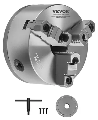 Zdjęcie produktu dla Vevor Uchwyt Tokarski 3-Szczękowy 160 Mm Samocentrujący Z Płytą Mocny