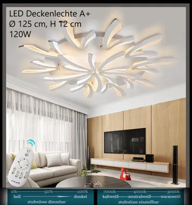 Produktbild von XW062-15 LED Deckenleuchte mit Fernbedienung Lichtfarbe/ Helligkeit einstellbar dimmbar LED Deckenlampe