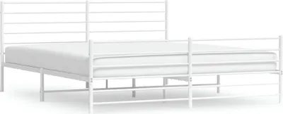 Obrázek produktu pro vidaXL Postel s čelem a nohou kovová bílá 183x213 cm