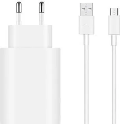 A white Vivo flash charger and USB-C cable are displayed against a white background.