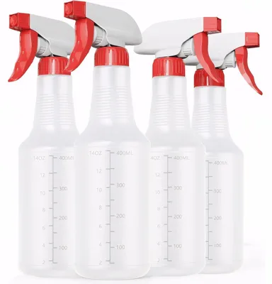 Zdjęcie produktu dla Zestaw 4 butelek z rozpylaczem o pojemności 500 ml, z regulowaną dyszą
