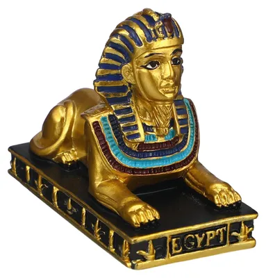 Produktbild von Sphinx Statue - Dekorative ägyptische Figur - Tischdekoration für Büro und Zuhause - Schwarz Gold