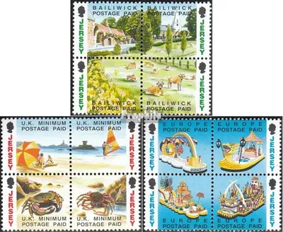 Produktbild von Briefmarken GB - Jersey 1993 Mi 595-606 Viererblock gestempelt Jerseymotive