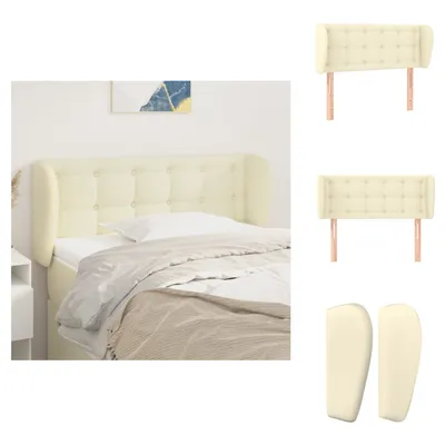 Produktbild von vidaXL Kopfteil mit Ohren Creme 93x23x78/88 cm Kunstleder -  Kopf- & Fußenden