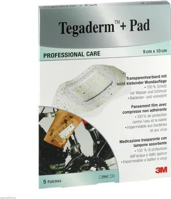 Produktbild von 3M™ Tegaderm™ + Pad,Praxispackung, Verbandgröße: 9 cm x 10 cm | Packung (5 Stück)