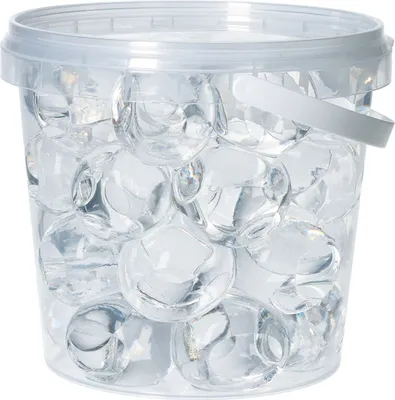 Produktbild von trendfinding 1 Liter Eimer Aqualinos Hydroperlen, Größe 3,5 bis 5 cm, Kristall
